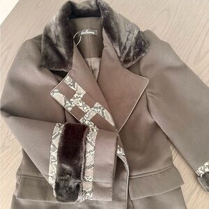 Black Faux Fur Trimmed Coat